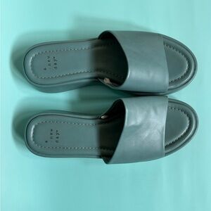 A New Day Women's Teal Slide Sandals